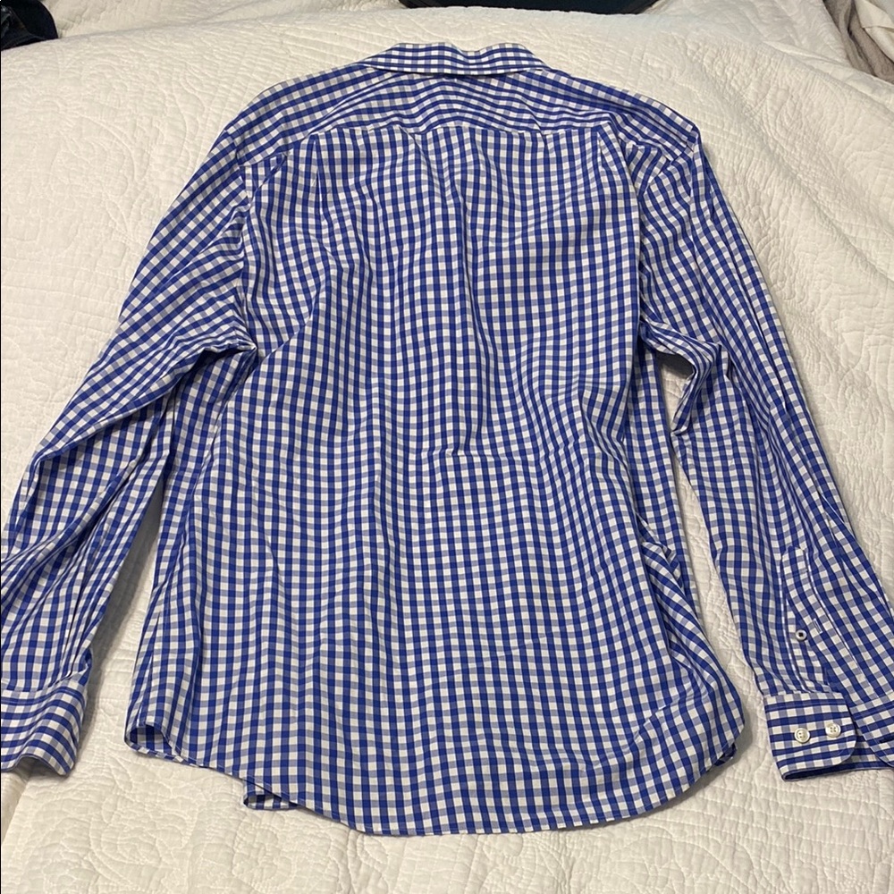 Charles Tyrwhitt Blue and White Casual Button Down Shirt - Picture 4 of 4